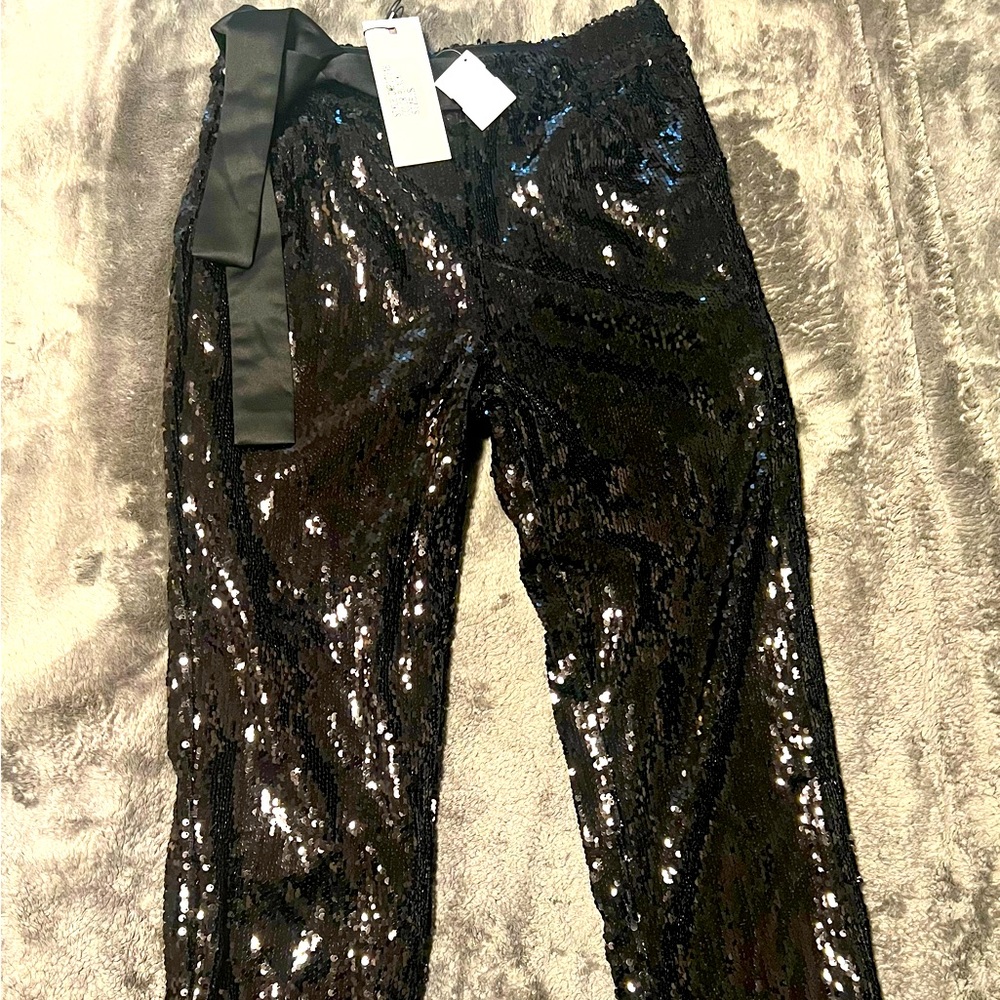 New Black Sequined Pants